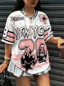 เสื้อยืดกราฟิกทรงหลวมสำหรับผู้ชาย |   เสื้อผ้าสตรีทแวร์ฤดูร้อน แขนสั้น พิมพ์ลายโดดเด่น 100% โพลีเอสเตอร์ ระบายอากาศได้ดี 150 กรัม - Product Image 5