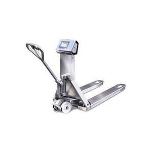 Chariot transpalette manuel en acier inoxydable AISI316, série pharmaceutique, avec commande manuelle, certifié IP68/IP69K, capacité de 1 à 10 tonnes - Product Image 1
