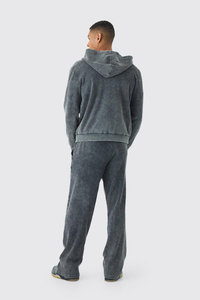 Sweats à capuche élégants à coupe ample avec fermeture à glissière unisexe GSM High Street Style délavé pour sweats à capuche OEM disponibles - Product Image 3