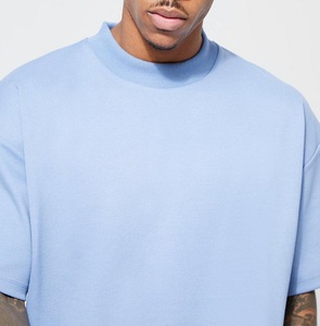 Camisetas de alta calidad de algodón Loose Fit Drop Shoulder Brand Blank Hombres O-cuello Camisetas de algodón de gran tamaño para hombres - Product Image 3