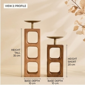 Porte-bougie en bois de manguier fait main, très demandé pour Noël, les mariages et la maison/bureau - Taille et forme personnalisables - Product Image 2