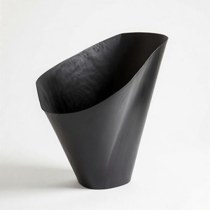 Embossed <b>Christmas</b> <b>tree</b> basket in black metal finish, handcrafted with soft curves to elevate seasonal interiors beautifully. - Product Image 2