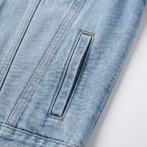 Chaqueta de Mezclilla 100% Personalizada para Hombre, Estilo Casual de Invierno, Color Sólido, con Bolsillos y Logotipo Personalizado en la Parte Delantera, Alta Calidad - Product Image 5