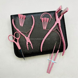 Pince à extensions capillaires en acier inoxydable de qualité chirurgicale, rose bébé, réutilisable, haute qualité, vente en gros, outils pour extensions capillaires - Product Image 1