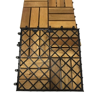 Viet Wood 300x300mm Modern Waterproof Fireproof Anti-Slip Eco-Friendly Click Interlocking <b>Square</b> Outdoor Decking Tiles Matt - Product Image 3