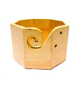 Porte-bol en fil octogonal Portable en bois de hêtre dur massif de qualité supérieure pour tricoter au Crochet coffret cadeau de Noël - Product Image 1