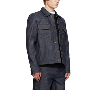 OEM Custom Japanese Hard Wearing Raw <b>Jeans</b> <b>Men</b> Denim Jacket Custom Logo Embroidery <b>Work</b> - Product Image 2