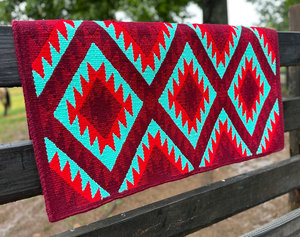 Western Show Horse Saddle Blanket Diseño de Nueva Zelanda Manta de sillín de lana hecha a mano Top Wool Saddle Pad Size - Product Image 5