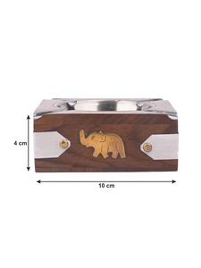 ที่เขี่ยบุหรี่ไม้อะคาเซียเรซินที่ทนทานและมีสไตล์สำหรับใช้ในร่มและกลางแจ้งอุปกรณ์เสริมที่ทันสมัยสำหรับการส่งออก - Product Image 3