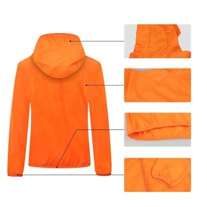 Cortavientos de lona impermeable para hombre y mujer, chaqueta de lluvia para acampar con capucha de piel de secado rápido para protección solar para pesca y caza - Product Image 4