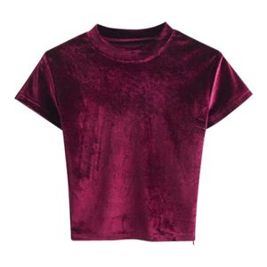 New Custom Made Shinny Fashion Velvet Velour T <b>Shirt</b> Crew Neck Short Sleeves <b>Working</b> Outdoor Blank <b>Mens</b> Hot Sale OEM Summer Wear - Product Image 2