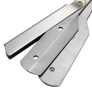 Cuchillo de afeitar plegable profesional de acero inoxidable, maquinilla de afeitar de garganta de corte recto para barberos - Product Image 4