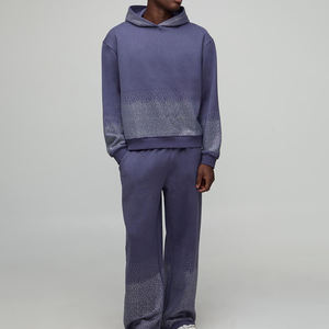 Conjunto Deportivo de Invierno para Hombre, Ligero, de Forro Polar, Transpirable, con Sudadera con Capucha Estampada y Pantalones Jogger, Dos Piezas - Product Image 3