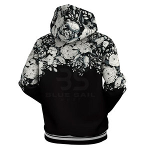 Sweat-shirt à capuche élégant à blocs de couleurs pour hommes avec tissu en polyester teint uni imprimé par sublimation - Product Image 4