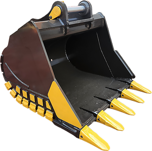 Godet d'excavatrice renforcé avec système de dents pour travaux de terrassement intensifs - Product Image 1