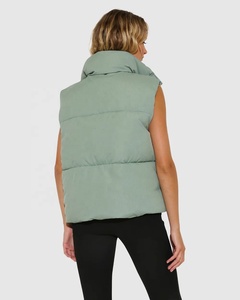 Ropa de Otoño Invierno de alta calidad para mujer, chaleco de algodón con cuello levantado, chaqueta sin mangas para mujer, chaleco acolchado de burbujas - Product Image 3