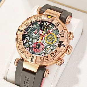 นาฬิกา Reef Tiger Luxury Quartz Chronograph สำหรับผู้ชาย สายสแตนเลสสตีล ขนาด 20 มม. หน้าปัดขนาดใหญ่ - Product Image 4