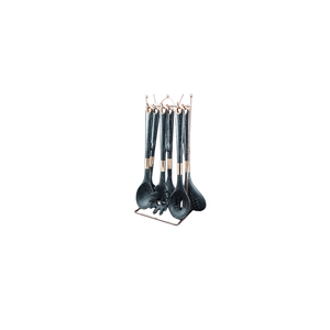 Ensemble de 7 ustensiles de cuisine en silicone importé, manche noir à pois, résistant à la chaleur, sans BPA, pour revêtements antiadhésifs - Product Image 2