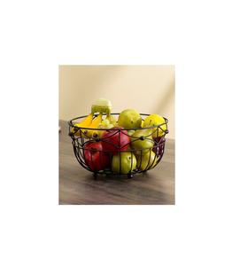 Corbeille à fruits en fil métallique robuste, antirouille, panier de rangement de cuisine pour fruits et légumes, porte-fruits rond en fer, centre de table - Product Image 1
