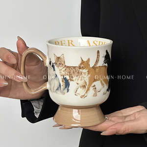 แก้วเซรามิครูปแมวขนาด 300 มล. แบบมีฉนวนกันความร้อน สวยงาม ใช้ซ้ำได้ สำหรับกาแฟและชา เหมาะสำหรับคู่รัก ใช้สำหรับอาหารเช้าและใช้ในบ้าน หรือเป็นของขวัญ - Product Image 3