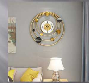 Reloj de pared de aguja colgante de hierro con diseño geográfico científico moderno para sala de estar - Product Image 2