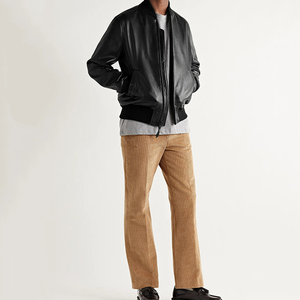 PromotionTop calidad moda hombres negro genuino Cordero chaqueta de cuero/hombres chaquetas de cuero/Pakistán chaquetas de cuero para hombres - Product Image 5