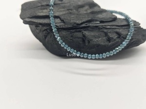 Cuentas de Diamante Azul, Excelente Corte Facetado, Rondelle, Buena Calidad, Certificado por Terceros, Marca LUSTRE, Joyería para Collares, Raro y Natural - Product Image 2