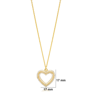 Colgante de Piedra de circón con diseño de corazón hueco, joyería de plata de ley 925 hecha a mano turca - Product Image 2
