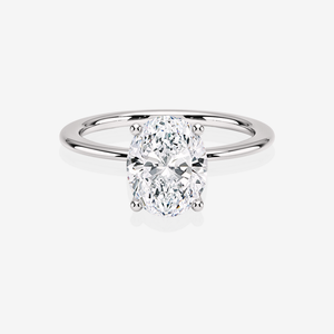 แหวนหมั้นแบบคลาสสิกทรงโอวัลประดับเพชรโมอิสซาไนต์พร้อมทองคำ 18K แหวนโมอิสซาไนต์สุดหรู - Product Image 5