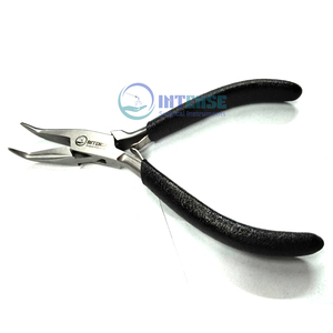 Ergonomic Stainless Steel <b>Bent</b> Chain <b>Nose</b> <b>Pliers</b> Jewelry Making & DIY Craft Tool Non-Slip Grip Wire Bending <b>Pliers</b> - Product Image 2