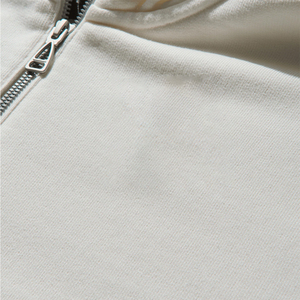 2025 hommes bio 100% coton polaire à capuche nouveau Style automne coupe ample avec fermeture éclair solide et Logo personnalisable col à capuche - Product Image 3