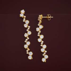 Boucles d'oreilles pendantes géométriques en argent 925 avec pampilles, émeraudes, perles, diamants, turquoises et rubis, modèle 183122, idéales pour mariage, fête, cadeau ou usage religieux - Product Image 5