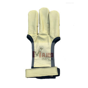 Archery Three Finger <b>Gloves</b> Leather Finger Protection Riding Equestrian <b>Shooting</b> Archery <b>Gloves</b> - Product Image 1