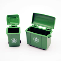Accessoires de maison de poupée 1:12 avec logo personnalisé, poubelle miniature verte et noire, modèle de poubelle pour maison de poupée, jouets pour enfants