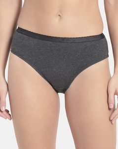 Sous-vêtements pour femmes en maille respirante à taille haute, écologiques, doux, mi-hauts, bikini, logo brodé (95% polyester 5% - Product Image 5