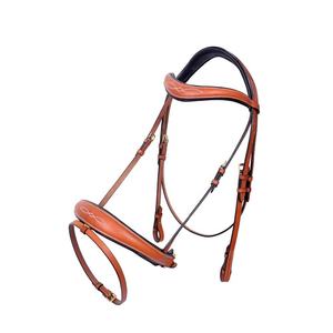 Bride de cheval sur mesure Tan en cuir de haute qualité confortable pour bride d'anatomie de cheval en marron - Product Image 5