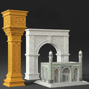 Colonnes en marbre massif sculptées à la main et piliers en pierre décoratifs pour les projets architecturaux de villas de luxe, halls et hôtels en extérieur - Product Image 3