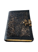 Journal en cuir personnalisé 200 Pages Vintage laiton C fermoir Antique médiéval mdn rétro cahier mère terre Pentacle livre