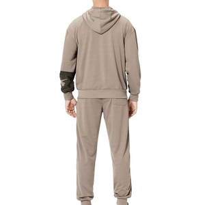 ชุดวอร์ม2ชิ้นซิปเต็มตัวของผู้ชายชุดวิ่งออกกำลังกายเล่นกีฬาผ้าฝ้ายผ้าฟลีซแห้งเร็วผ้าคอตตอน100% - Product Image 5