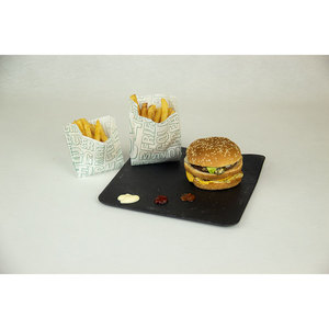 Bolsa de Papel Antigrasa con Diseño Gourmet de 12+6x12cm, Papel Profesional para Comida Rápida, 2000 Piezas, B2B - Product Image 1