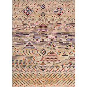 Manchaha Ivory Hand Knotted <b>Wool</b> Bamboo Silk Rug 10mm Thick Geometric Abstract Pattern for Home Hallway Rectangle Model-Les-1968 - Product Image 1