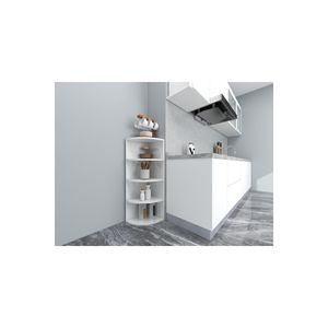 Multi-Purpose <b>Corner</b> Bookcase & Bookshelf White Chipboard Scandinavian Design Four-Tier Disassembled Versatile Storage Solution - Product Image 1