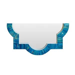 Miroir mural moderne de luxe en incrustation d'os fabriqué en Inde Nouveau cadre en bois au design traditionnel antique personnalisé pour le mur de la salle de bain - Product Image 5