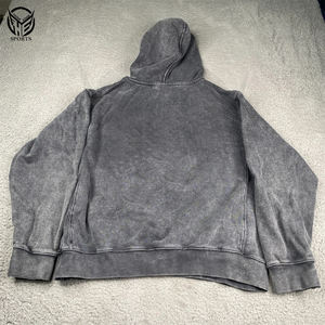 Sudadera con Capucha Unisex de Invierno, Estilo Vintage, 100% Algodón Grueso, Bordada, Lavada al Ácido, Desgastada - Product Image 3