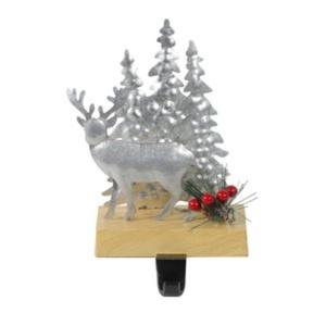 Winter Wonderland Christmas Stocking Holder Soporte de gancho de metal Mantel Chimenea Decoración Santa Trineo Reno Stocking Display - Product Image 4
