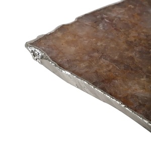 Vente en gros de plateau de service de fruits en pierre naturelle d'agate de qualité supérieure avec plateau décoratif pour la maison plaqué argent - Product Image 2