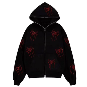 Sweats à capuche avec logo et design personnalisés à bon prix pour hommes Sweats à capuche respirants et personnalisés de base avec strass pour hommes à vendre Fabriqué au Pakistan - Product Image 4