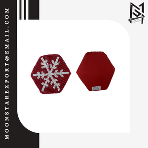 Posavasos de copos de nieve de alta calidad, último diseño de Navidad rojo de moda a la venta - Product Image 5
