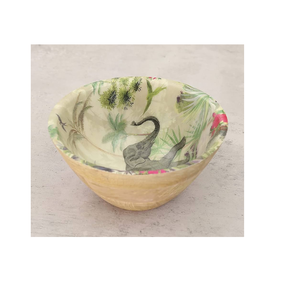 Bol de service de fruits de légumes de salade de nourriture en bois avec des bols de vaisselle de conception fantaisie imprimés en émail prix bon marché - Product Image 6