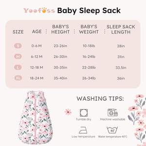 신생아 CPC 인증 유기농 면 대나무 지퍼 친환경 유아 수면 자루 포대기 유아 아기 침낭 - Product Image 6